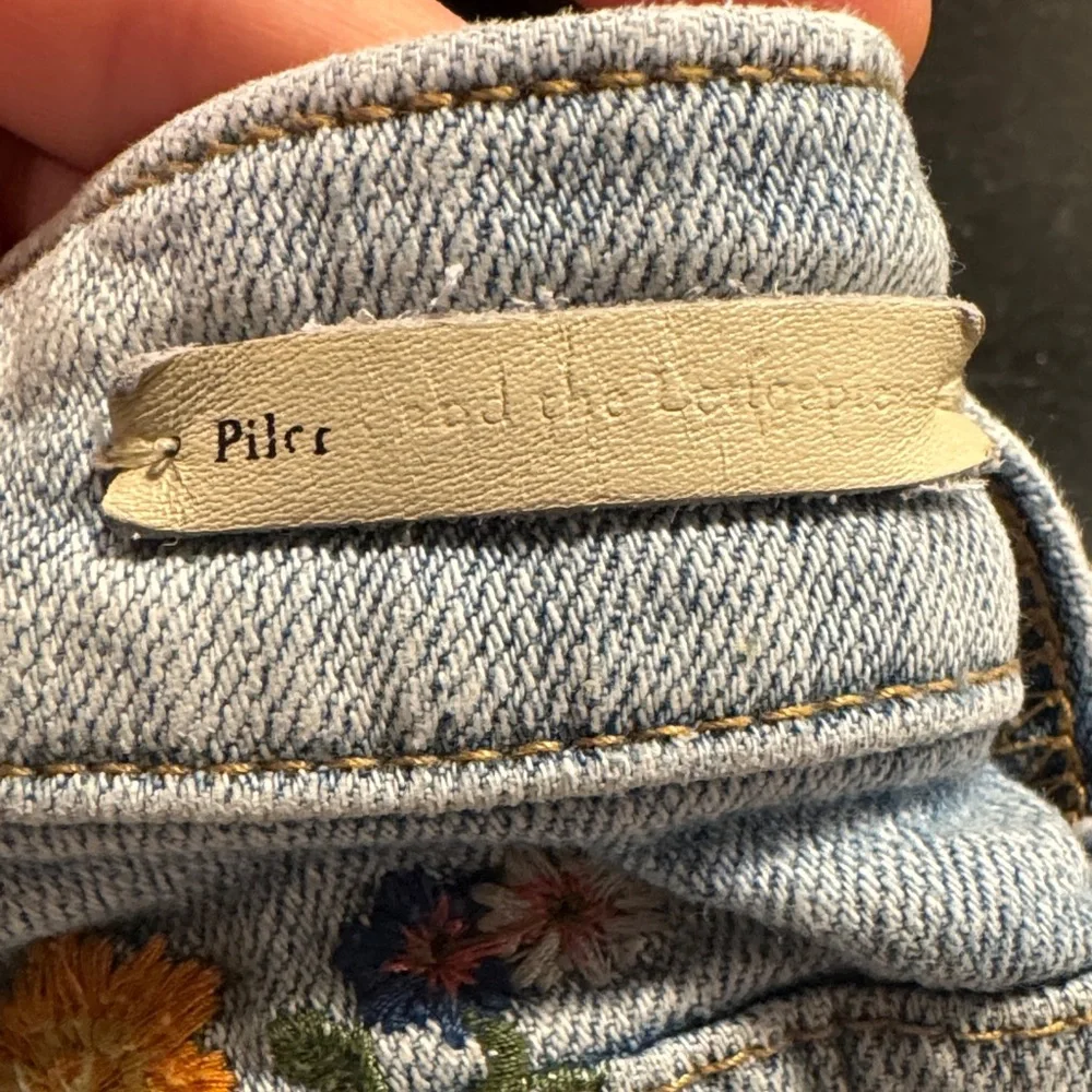 Pilcro and the Letterpress Light Blue Embroidered Mid Rise Jean Shorts - Picture 5 of 8
